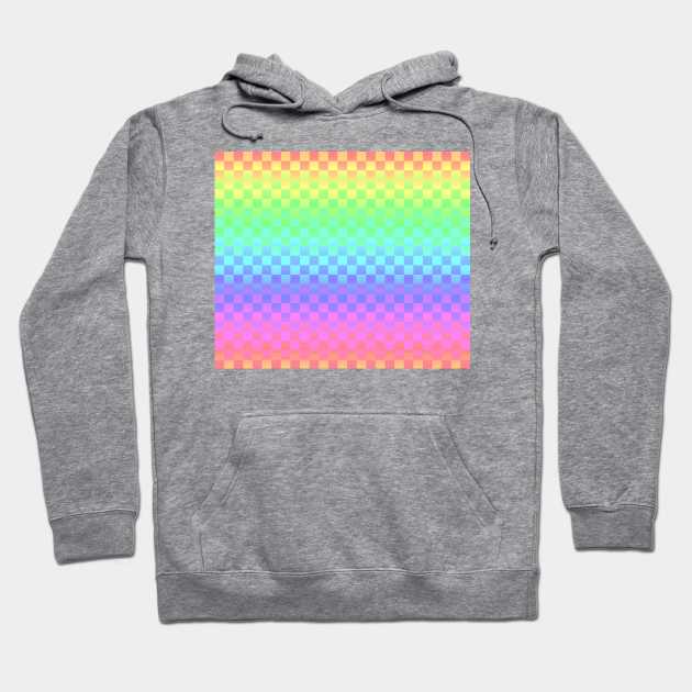 Rainbow Ombre Checkered Pattern Hoodie by saradaboru